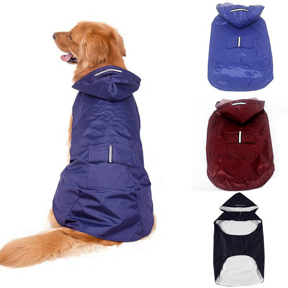 Dog Raincoat Waterproof Hoodie Jacket Rain Poncho Pet Rainwear Clothes