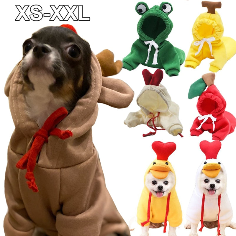 Dog Winter Warm Clothes Cute Plush Coat Hoodies Pet Costume Jacket For