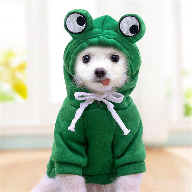 Dog Winter Warm Clothes Cute Plush Coat Hoodies Pet Costume Jacket For