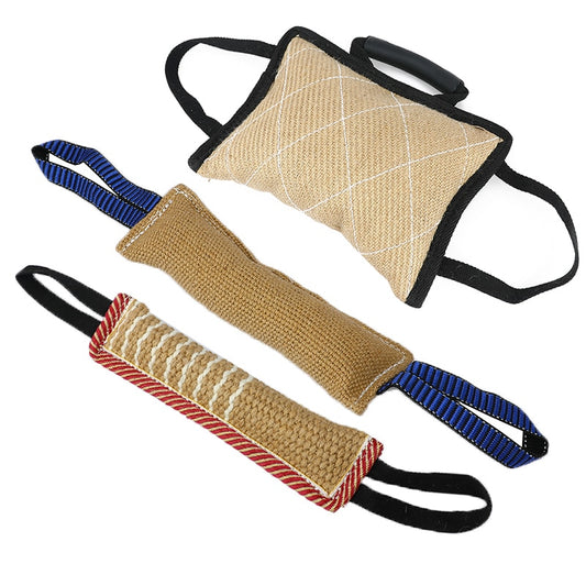 Durable Dog Training Tug Toy Bite Pillow Jute Bite Toy Sleeve with