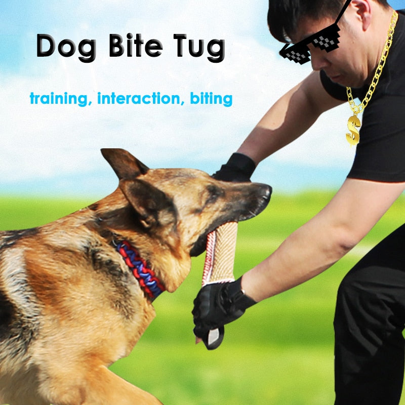 Durable Dog Training Tug Toy Bite Pillow Jute Bite Toy Sleeve with