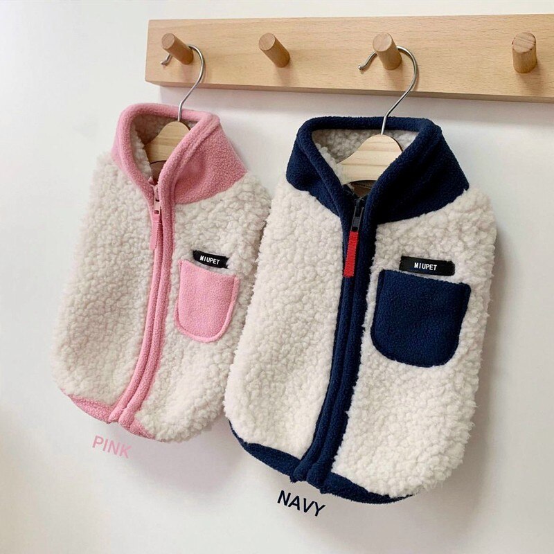 Fleece Warm Dogs Coat Winter Pet Dog Clothes Lambswool Jacket Vest For