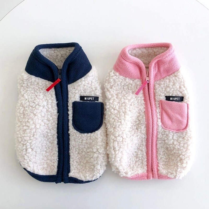 Fleece Warm Dogs Coat Winter Pet Dog Clothes Lambswool Jacket Vest For