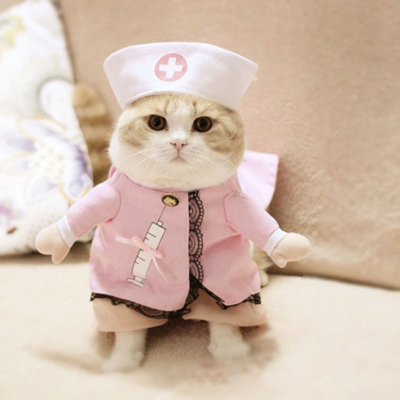 Funny Pet Costume Dog Cat Costume Clothes Dress Apparel Doctor