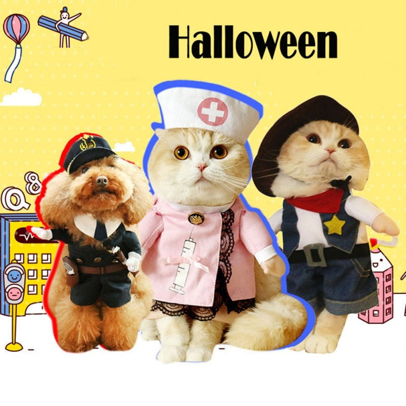 Funny Pet Costume Dog Cat Costume Clothes Dress Apparel Doctor