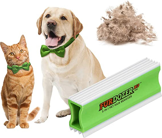 FurDozer X3 PRO 3-in-1 Pet Hair Remover & Auto Detailer - Works on Fur & Lint - All Fabrics & Length