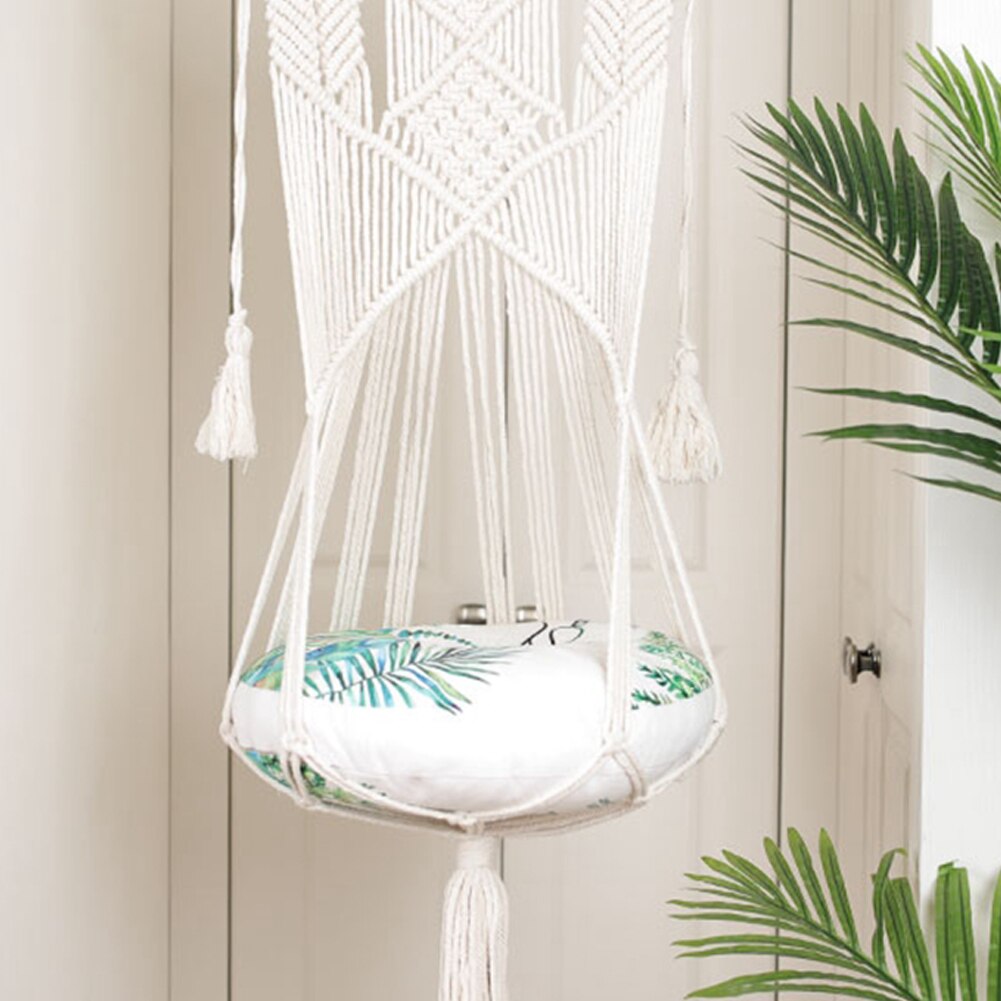 Hand Woven Hanging Basket Cotton Pet Nest Cat Dog Hammock Thread Toy