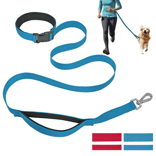 Hands Free Dog Leash Waist Pet Walking Leash Nylon