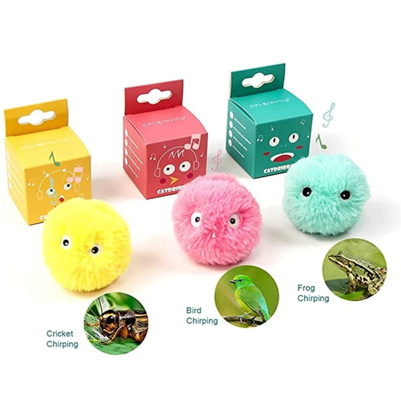 Interactive Ball Smart Cat Toys Plush Electric Catnip Training Toy