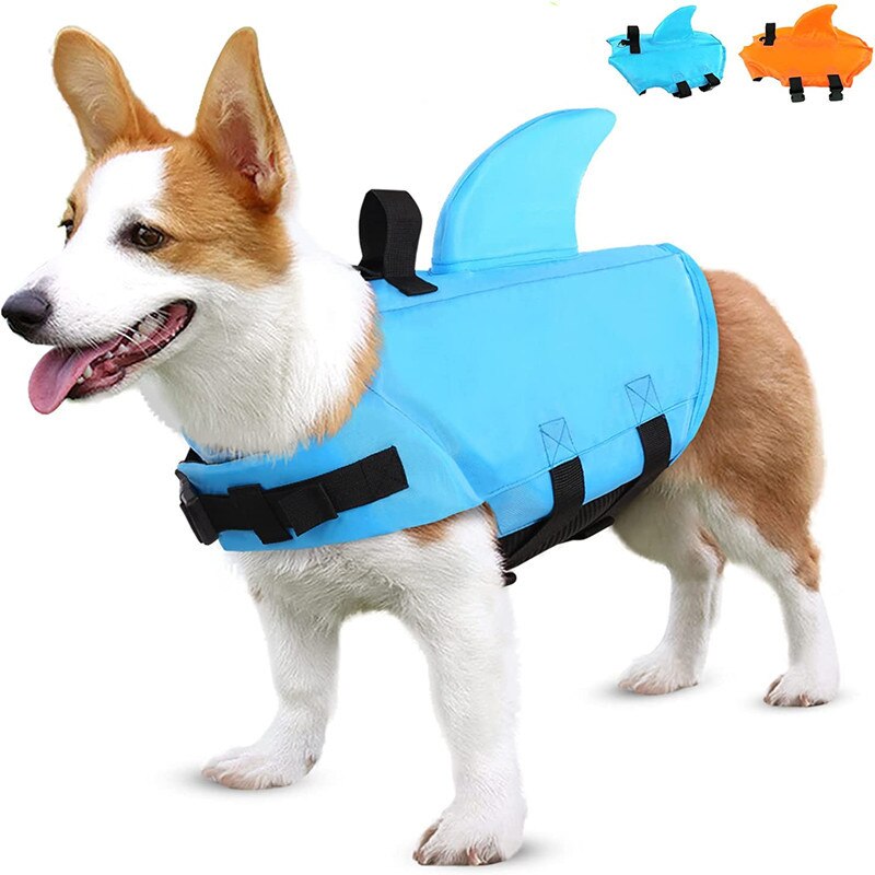 Lifeguard Dog Life Jacket Shark Dog Rescue Vest Harness Floating