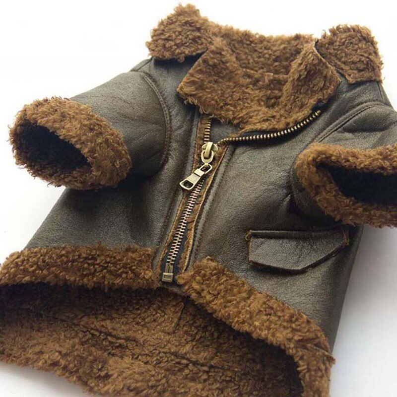 Luxurious Dog Jacket Fashion Designer Pet Dog Clothes Winter Leather