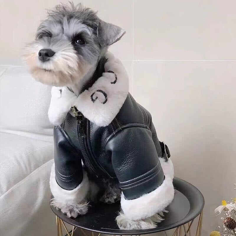 Luxury Dog Coat Winter Fleece Warm Pet Dog Clothes Fashion Designer