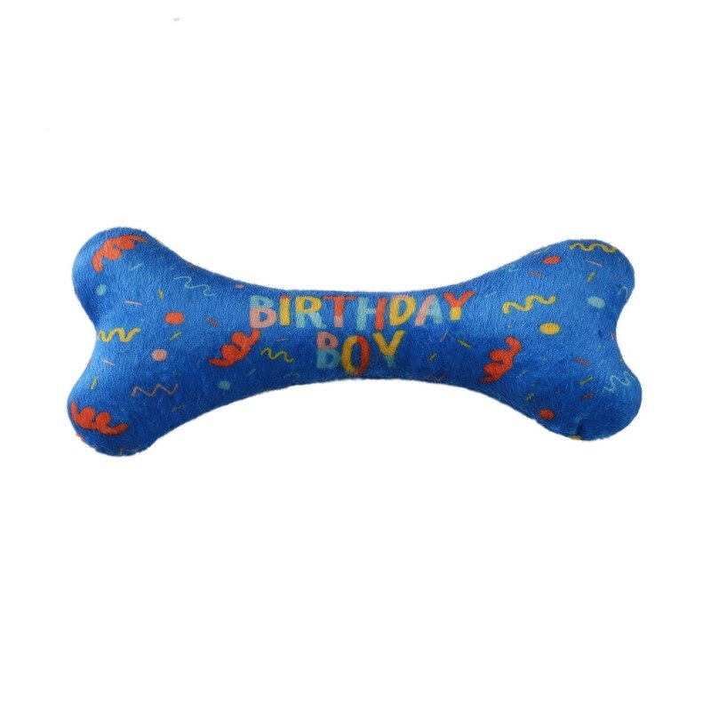 New Pet Triangle Scarf Bone Birthday Suit Dog Birthday Toy Bone Saliva