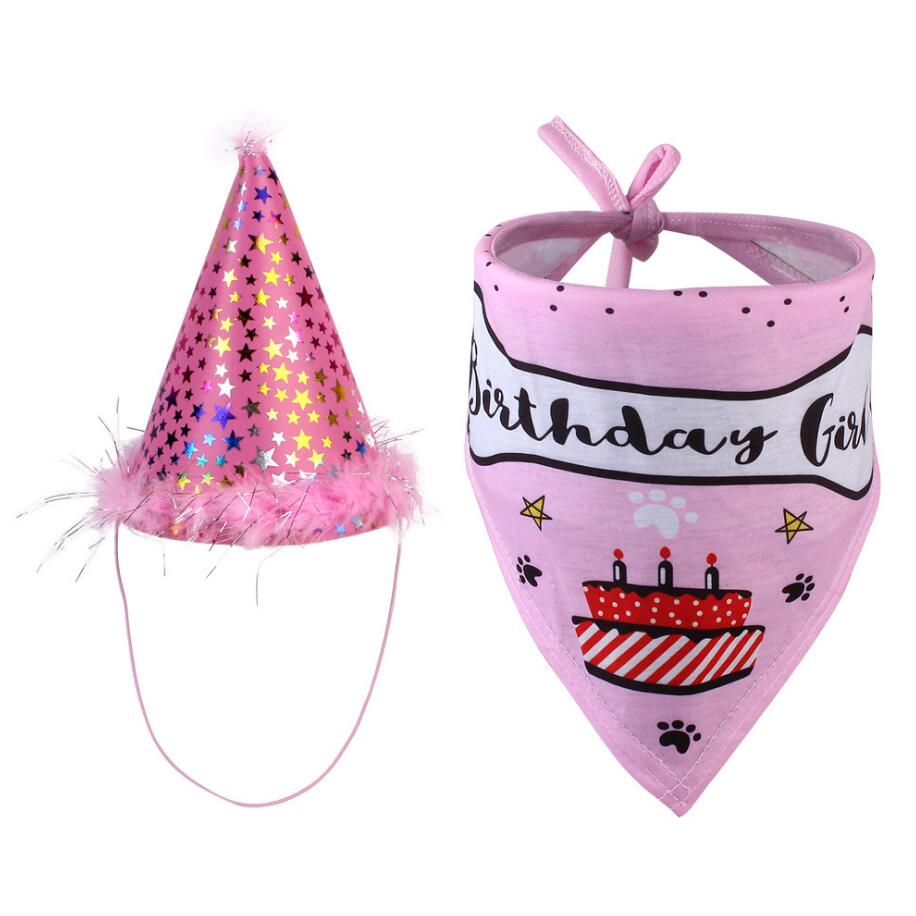 Party Pet Dogs Caps Cat Dog Bibs Birthday Costume Design Head wear Hat