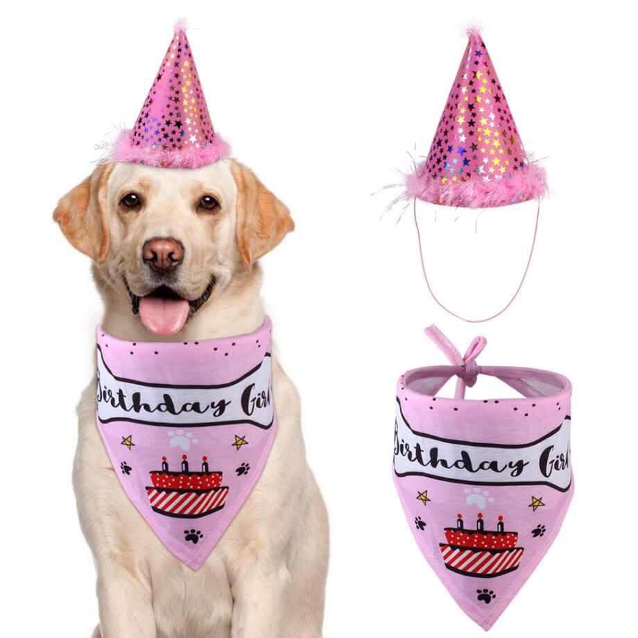 Party Pet Dogs Caps Cat Dog Bibs Birthday Costume Design Head wear Hat