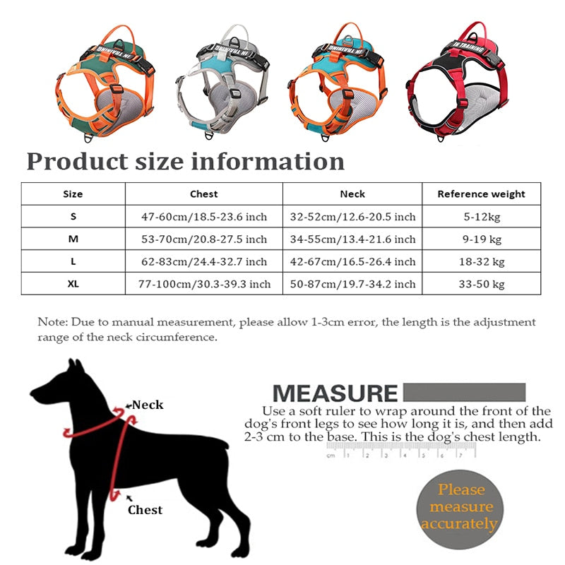 Personalized Dog Harness Vest Reflective Dog Harness Nylon Breathable