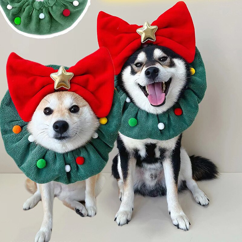 Pet Christmas Dog Scarf Cat Puppy Weird Photo Props Dog Collar French