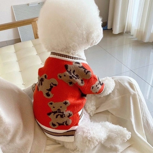 Pet Clothes Autumn Winter Medium Small Dog Knitted Sweater Cartoon