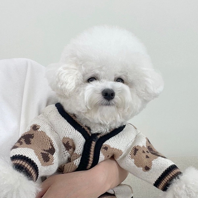 Pet Clothes Autumn Winter Medium Small Dog Knitted Sweater Cartoon