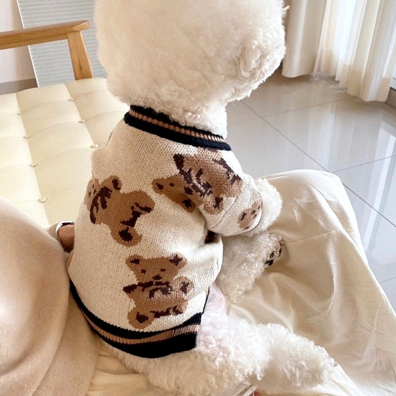 Pet Clothes Autumn Winter Medium Small Dog Knitted Sweater Cartoon