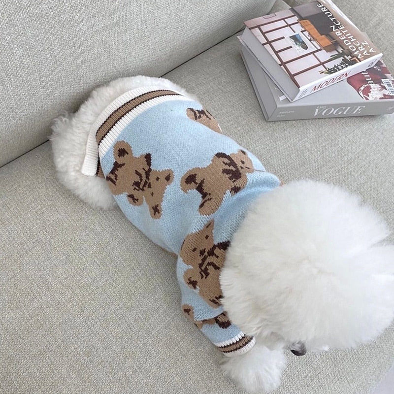 Pet Clothes Autumn Winter Medium Small Dog Knitted Sweater Cartoon