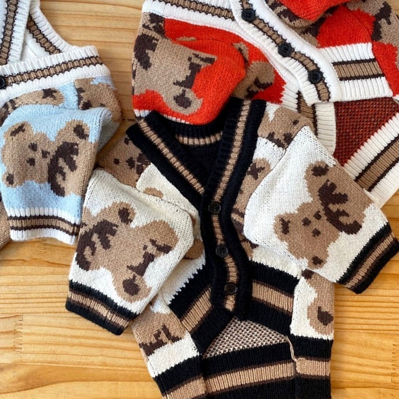 Pet Clothes Autumn Winter Medium Small Dog Knitted Sweater Cartoon