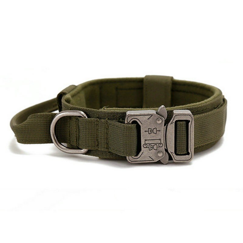 Pet Dog Collar Leash Military Heavy Duty For Medium Large Dogs