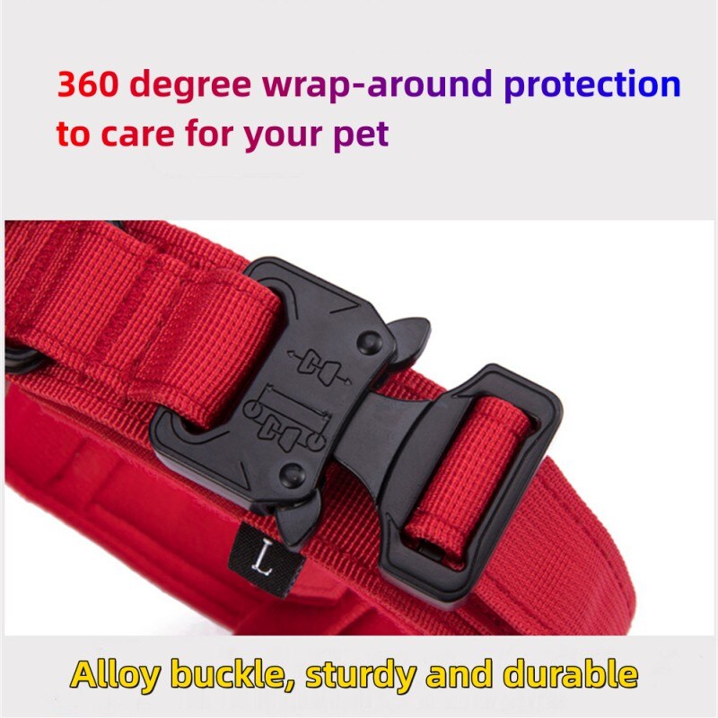 Pet Dog Collar Leash Military Heavy Duty For Medium Large Dogs