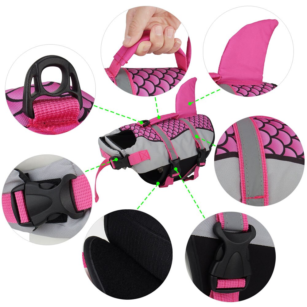 Pet Dog Life Jacket Vest Clothes Life Vest Collar Harness Pet Swimming