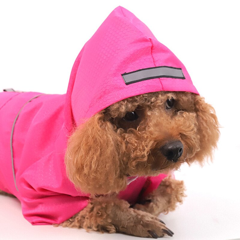 Pet Dog Raincoat Transparent Hooded Jumpsuit Dogs Waterproof Coat