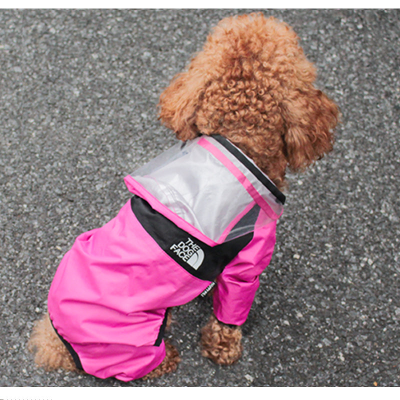 Pet Dog Raincoat Transparent Hooded Jumpsuit Dogs Waterproof Coat