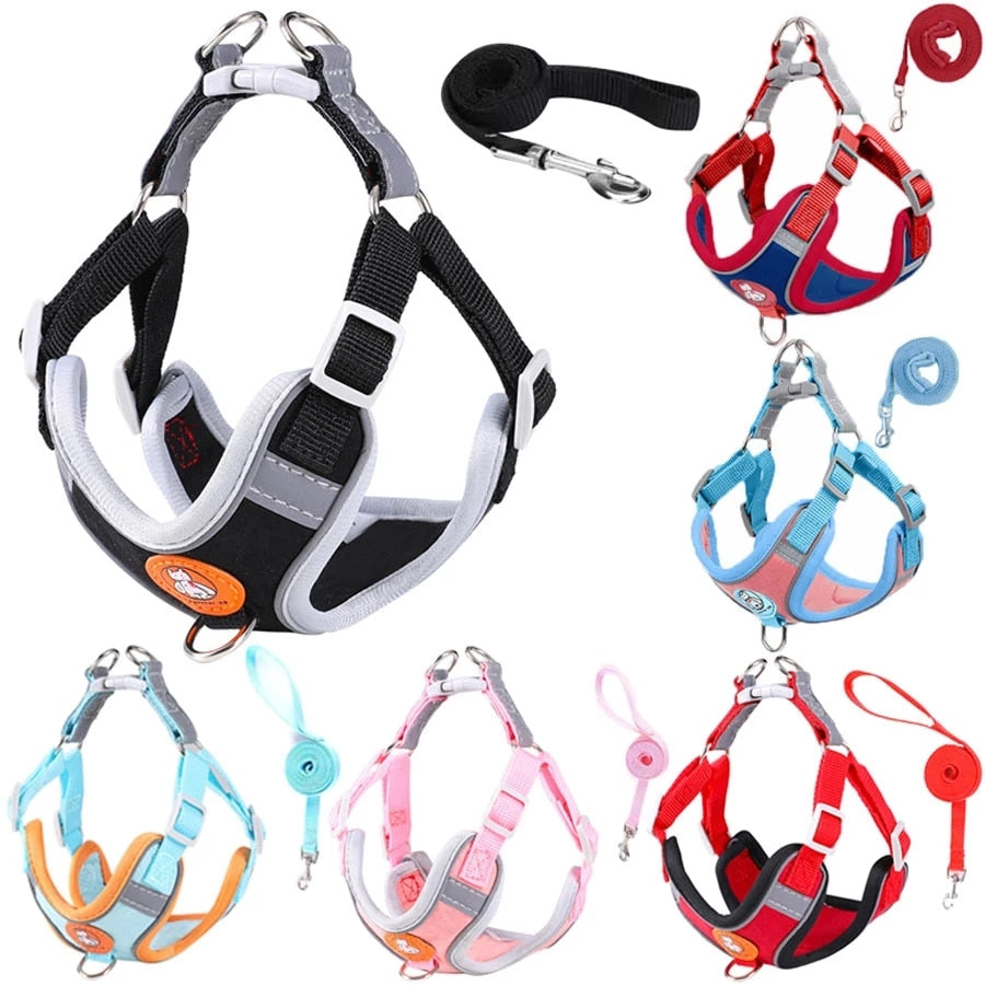 Pet Dog Harness No Pull Breathable Reflective Dog Harness And Leash