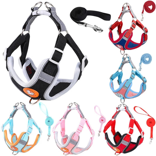 Pet Dog Harness No Pull Breathable Reflective Dog Harness And Leash