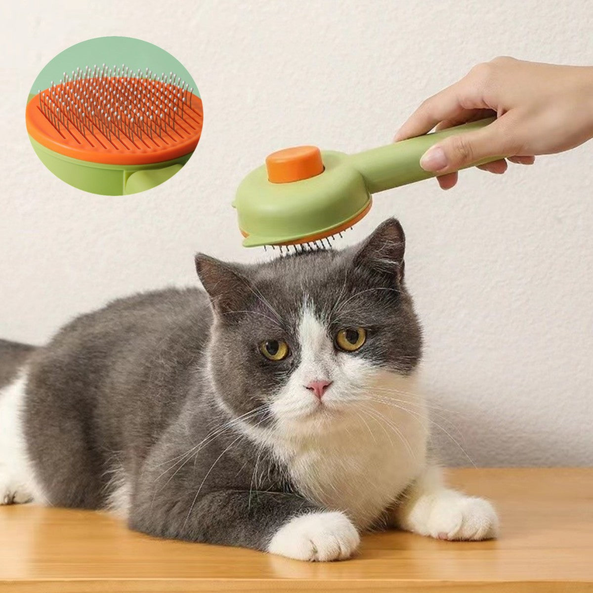 Pet Hair Removal Comb Cat Brush Self Cleaning Slicker Brush For Cats