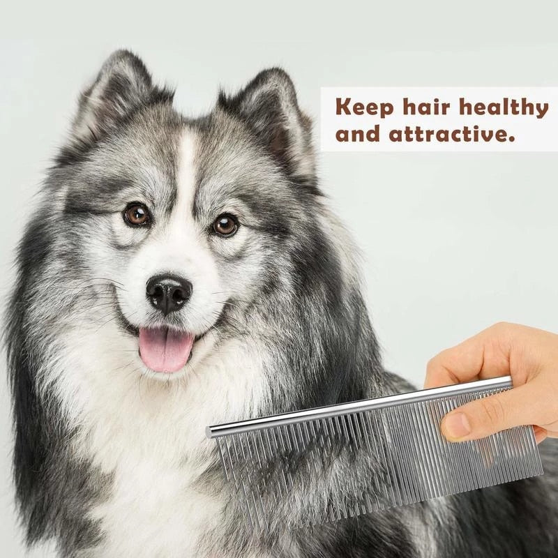 Pet Hair Removal Comb Stainless Steel Pet Grooming Comb For Dogs And