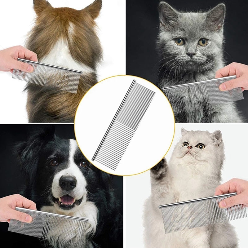 Pet Hair Removal Comb Stainless Steel Pet Grooming Comb For Dogs And