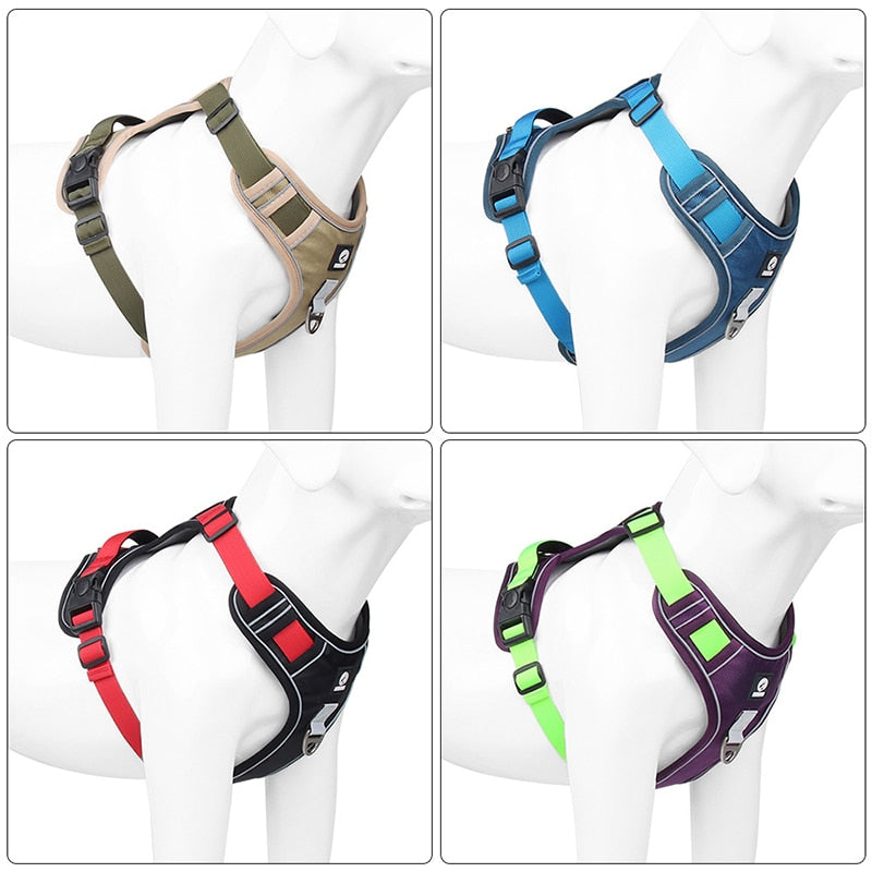 Pet Harness Reflective Dog Harness Vest Adjustable Safety Lead Straps