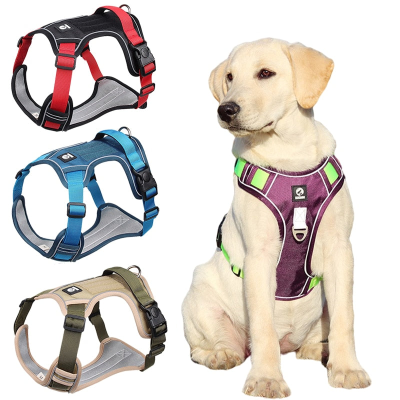 Pet Harness Reflective Dog Harness Vest Adjustable Safety Lead Straps