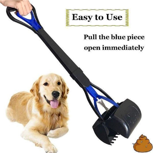 Pet Pooper Scooper for Dog Jaw Clamp Heavy Duty Long Handle Poop