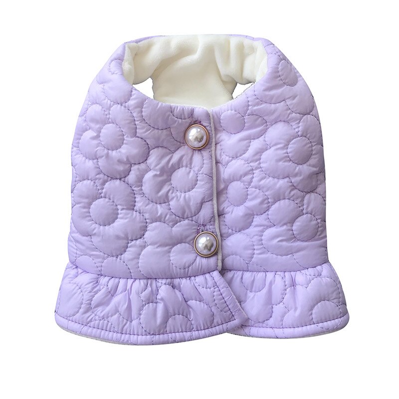 Pet Pure Colour Beaded Button Dog Jackets Kitten Puppy Clothes Poodle