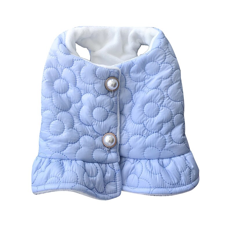 Pet Pure Colour Beaded Button Dog Jackets Kitten Puppy Clothes Poodle