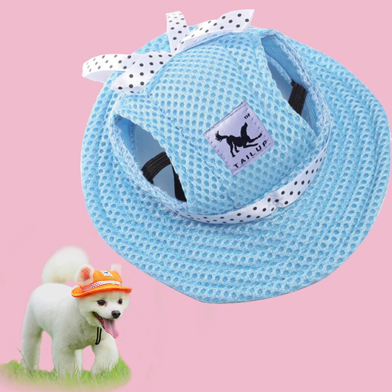 Pets Dog Hat Round Brim Dogs Cap With Ear Holes For Puppy Cat Dog Top