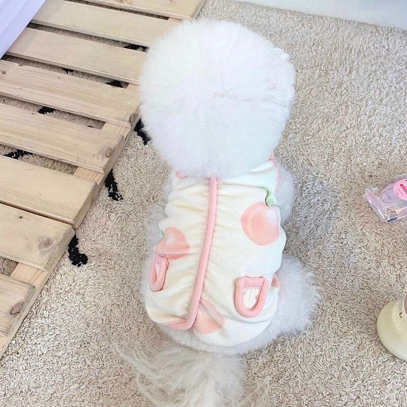 Pink Peach Vests Winter Pet Dog Clothes Fleece Warm Dogs Coat