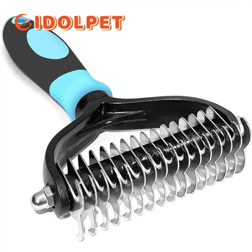 Professional Pet Deshedding Brush 2 Sided Dematting Dog Comb Cat Brush