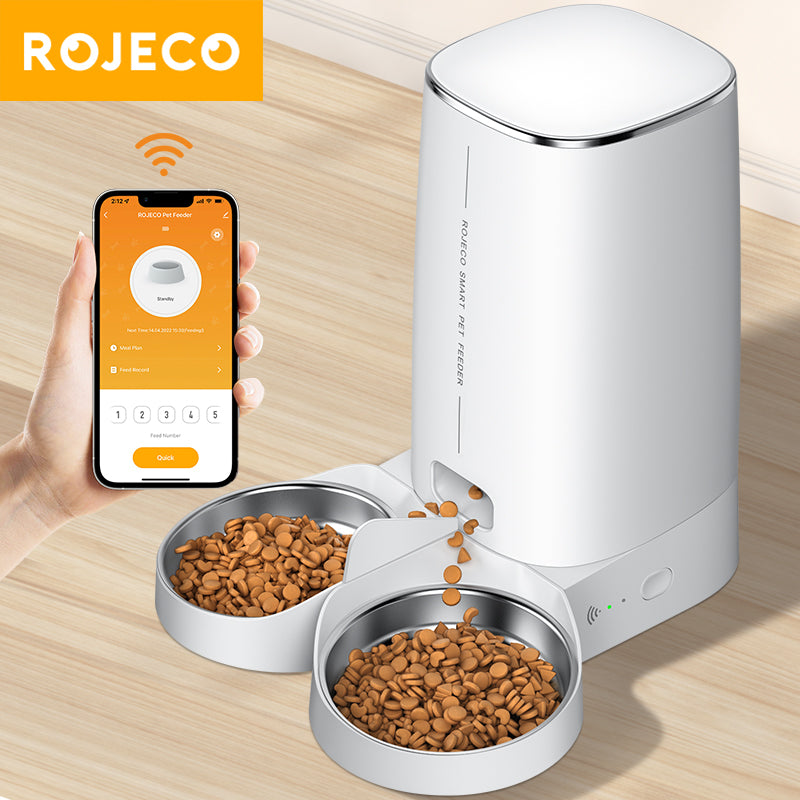 ROJECO 4L Automatic Pet Feeder Cat Food Dispenser Accessories Remote