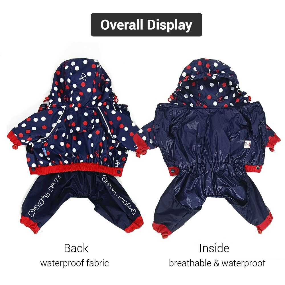 Raincoat for Small Dogs Breathable Waterproof Dog Rain Jumpsuit Light