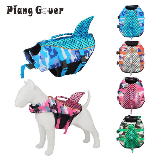 Shiny Dog Swimming Wear Safety Clothes Vest Swimming Suit Outdoor Pet