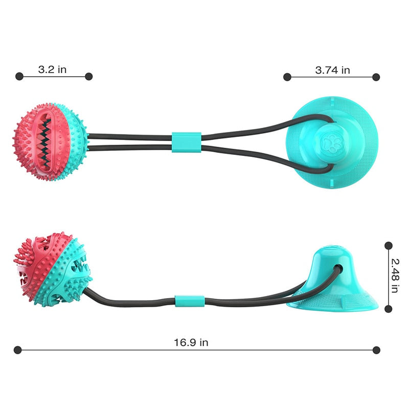 Silicon Pet Dog Toys Suction Cup Tug Dogs Chewing Push Ball Toy Pet