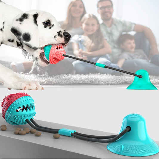 Silicon Pet Dog Toys Suction Cup Tug Dogs Chewing Push Ball Toy Pet