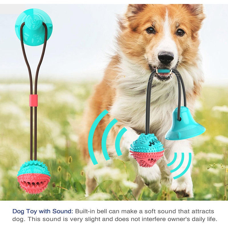 Silicon Pet Dog Toys Suction Cup Tug Dogs Chewing Push Ball Toy Pet